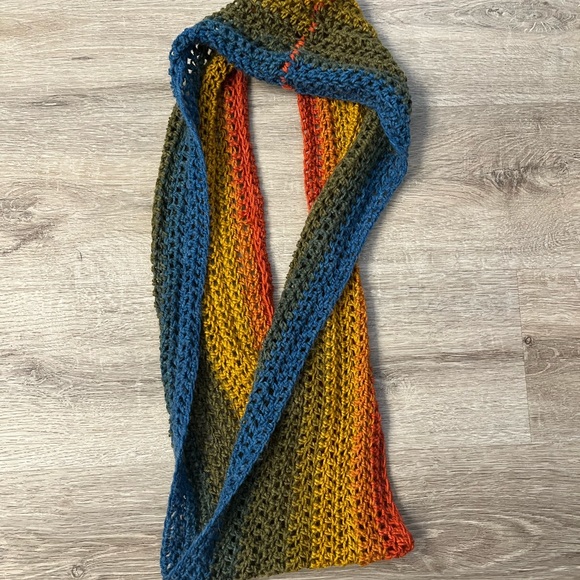 Beautiful, Colorful Hand Knit Infinity Scarf - Picture 3 of 4
